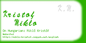 kristof miklo business card