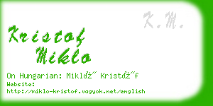 kristof miklo business card